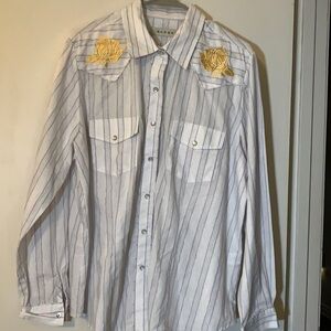 Roper Snap Buttons Long Sleeve Western Shirt, 1X